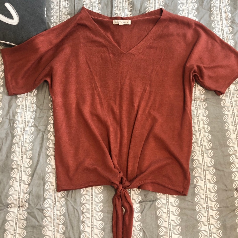 Burnt orange tie shirt